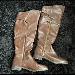 Brown Over the Knee Riding Boot